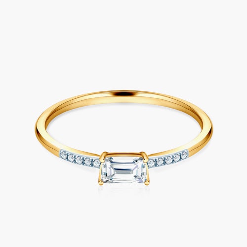 Pierścionek zaręczynowy SAVICKI: złoty, topaz